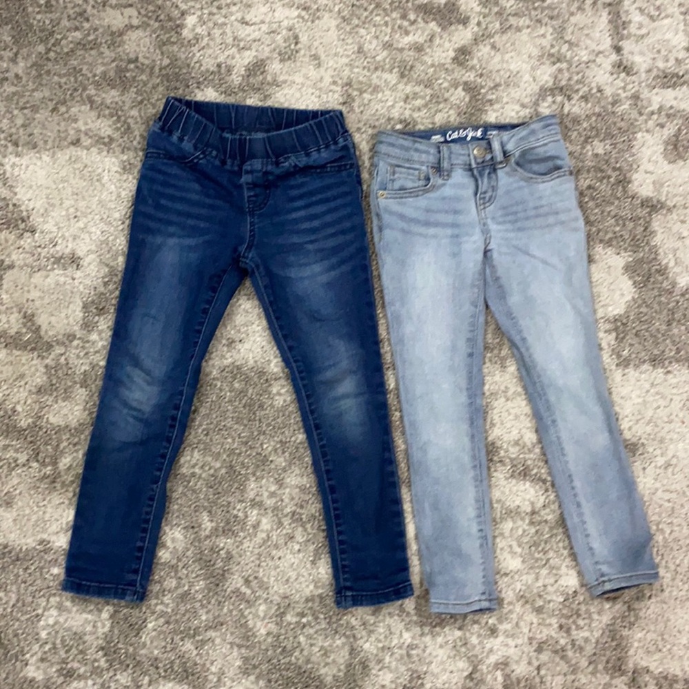 2 Two Pairs of Cat & Jack Jeans Girls Skinny size 5